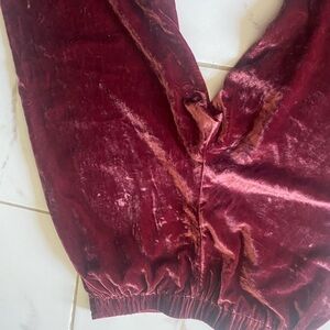 Madewell Red Velvet Ankle Cropped Pants